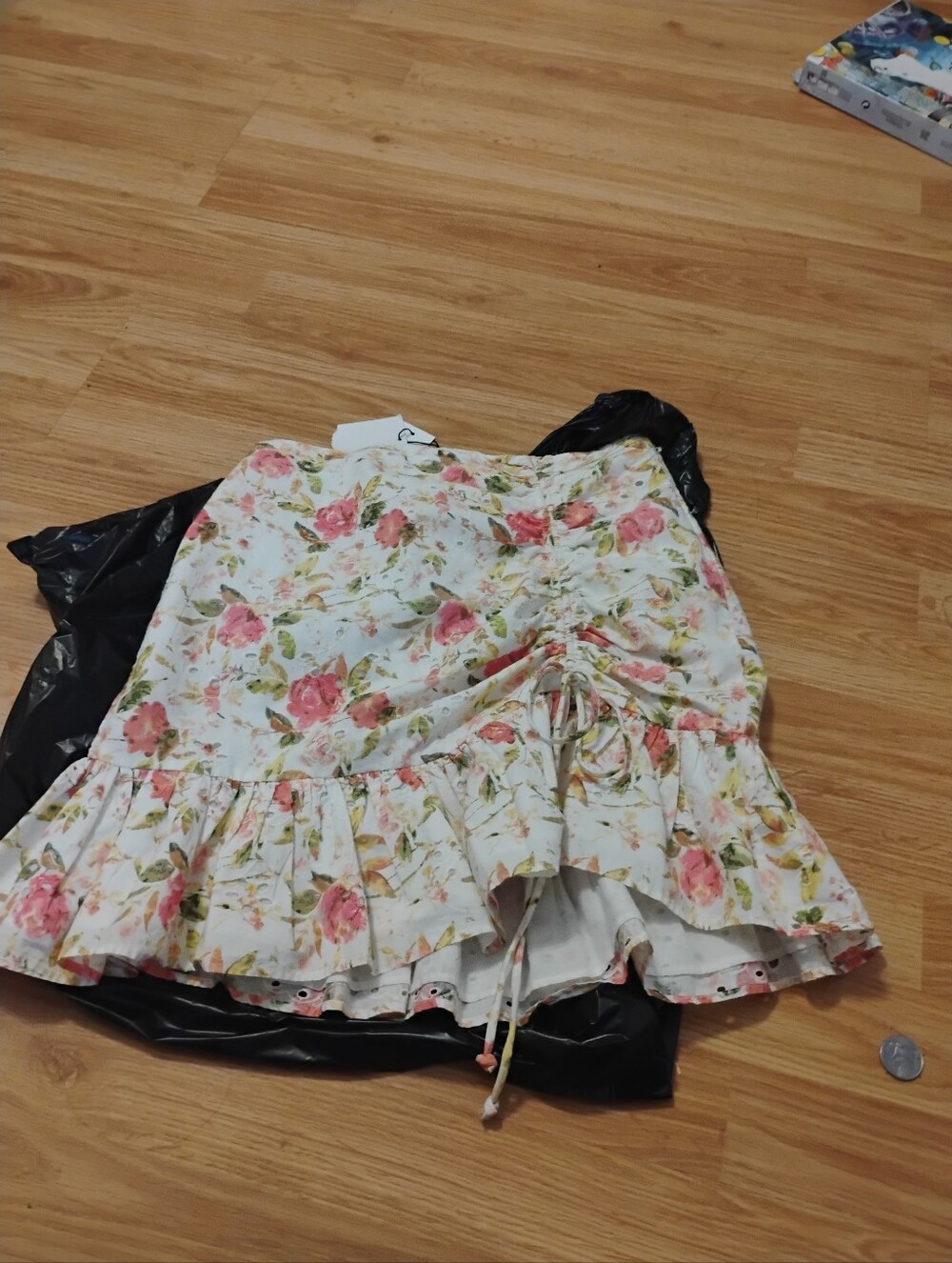 Zara Eyelet Floral Mini Skirt